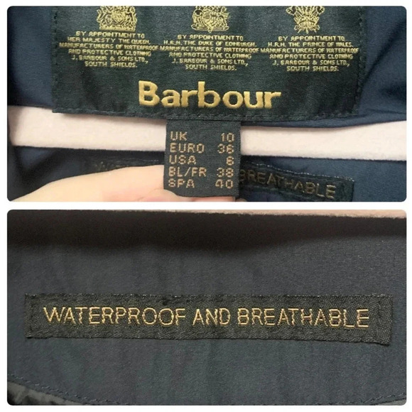 Barbour Featherweight Valerie Short Trench Jacket in Dark Navy Blue Size 6 - Picture 15 of 16